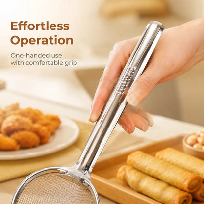 2-in-1 Stainless Steel Oil Strainer Tongs