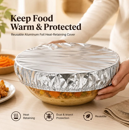 Aluminum Foil Thermal Cover for Dining Tables & Food Containers 100 Pack！