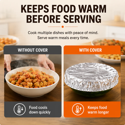 Aluminum Foil Thermal Cover for Dining Tables & Food Containers 100 Pack！