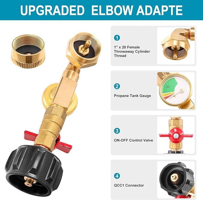💥 Top-Rated Propane Refill Elbow Adapter with Tank Gauge