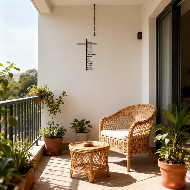 🕊️✝️ Elegant Metal Cross Wall Art – Scripture-Inspired Design for Peaceful Living Spaces 🌸