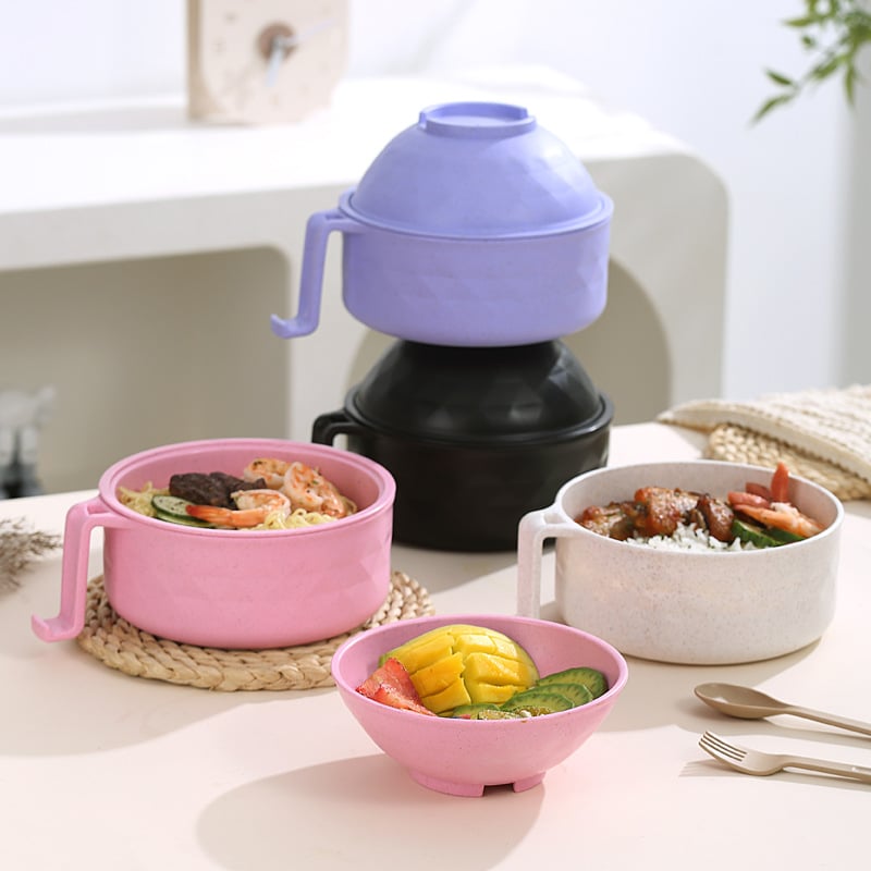 Ramen Bowl Set, 1/2 Counts Microwave Safe Instant Noodle Bowl & Tableware Kit, Durable Matching Lunch Box For Student and Office Workers