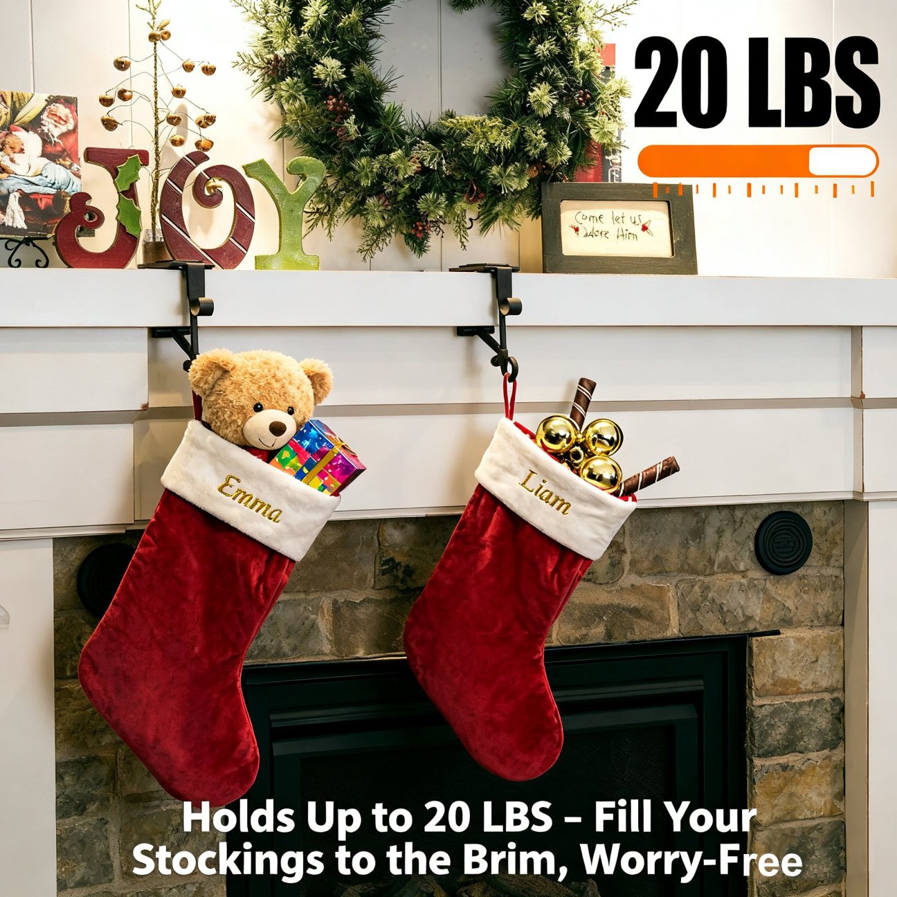 🎄Fireplace Stocking and Garland Hanger