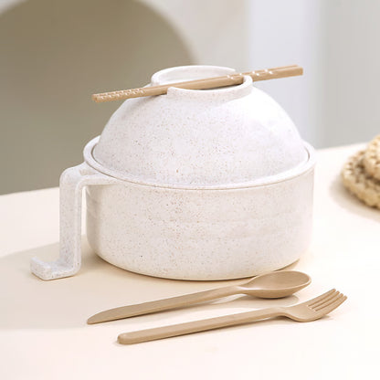 Ramen Bowl Set, 1/2 Counts Microwave Safe Instant Noodle Bowl & Tableware Kit, Durable Matching Lunch Box For Student and Office Workers