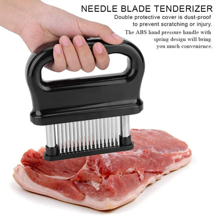 Meat Tenderizer with 48 Stainless Steel Blades, Tenderizing Steak Chicken Beef Fish Pork