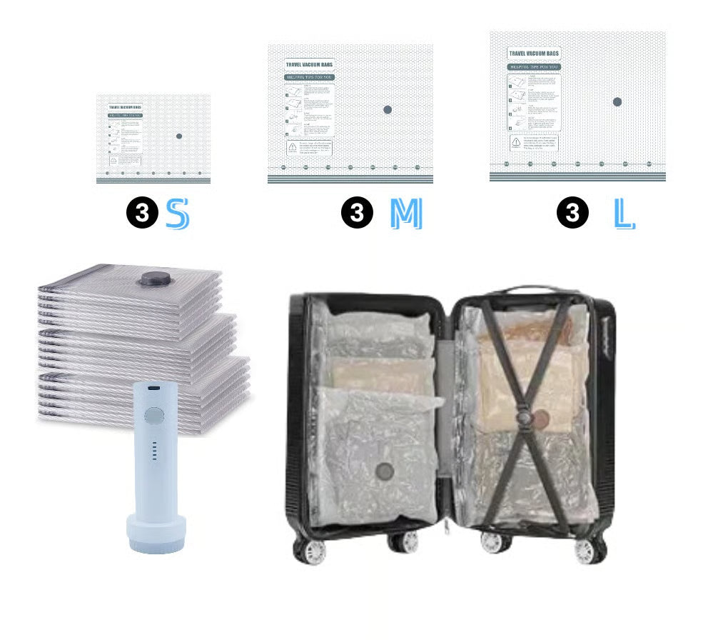 🔥[2025 Upgraded] X7 Cordless Travel Vacuum Bag Set