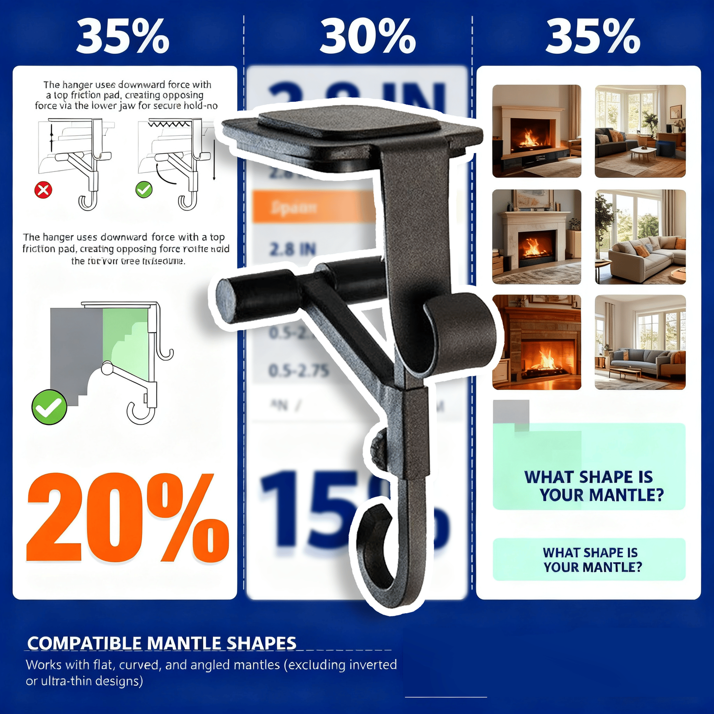🎄Fireplace Stocking and Garland Hanger