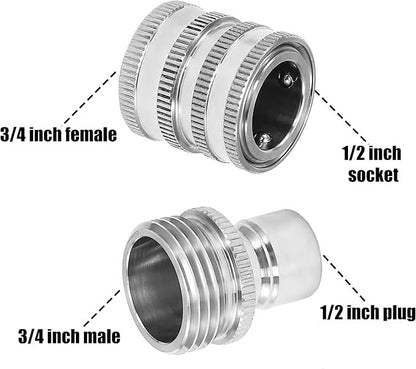 Stainless Steel Garden Hose Quick Connect Fittings Set