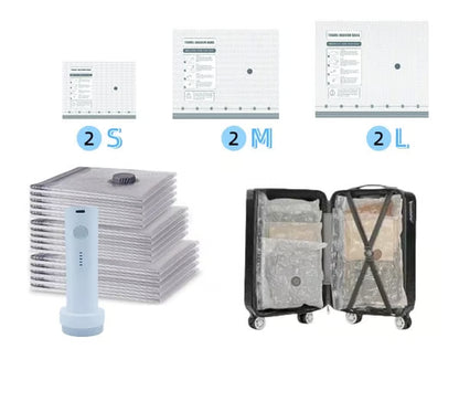 🔥[2025 Upgraded] X7 Cordless Travel Vacuum Bag Set