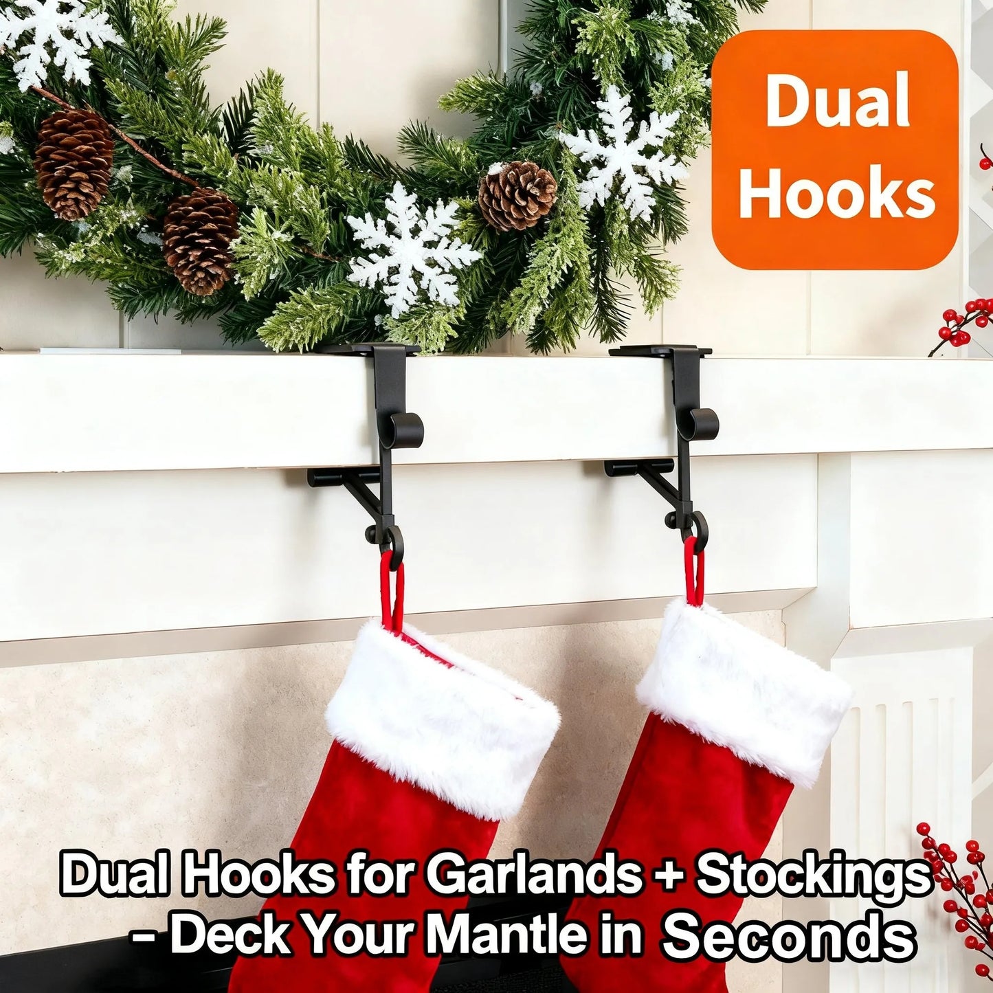🎄Fireplace Stocking and Garland Hanger