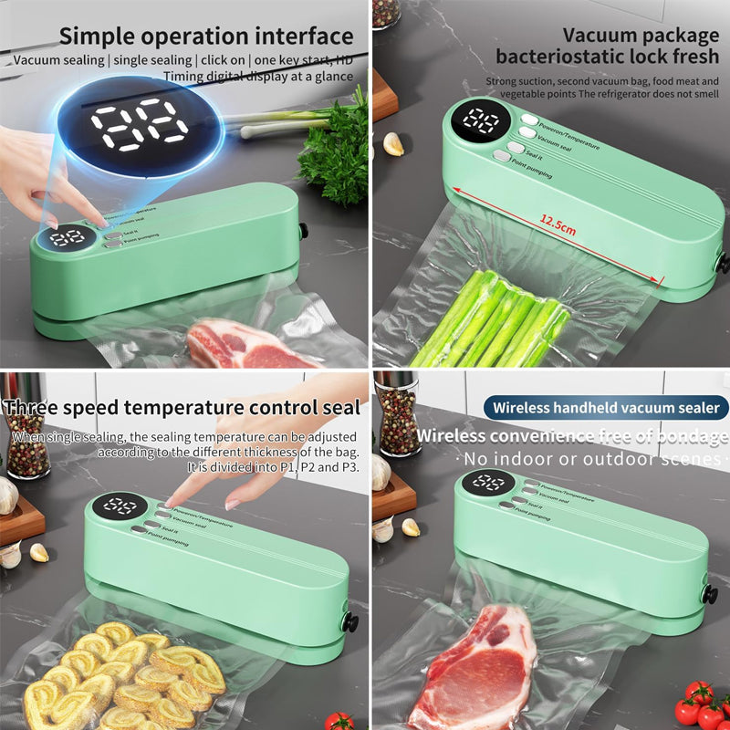 🥗 Keep Your Food Fresh ✨Mini Wireless Vacuum Sealer