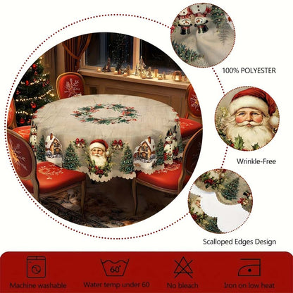 🎁Black Friday Mega Offer🎄Christmas Tablecloth – Festive Table Decoration for Christmas & Holidays, Washable