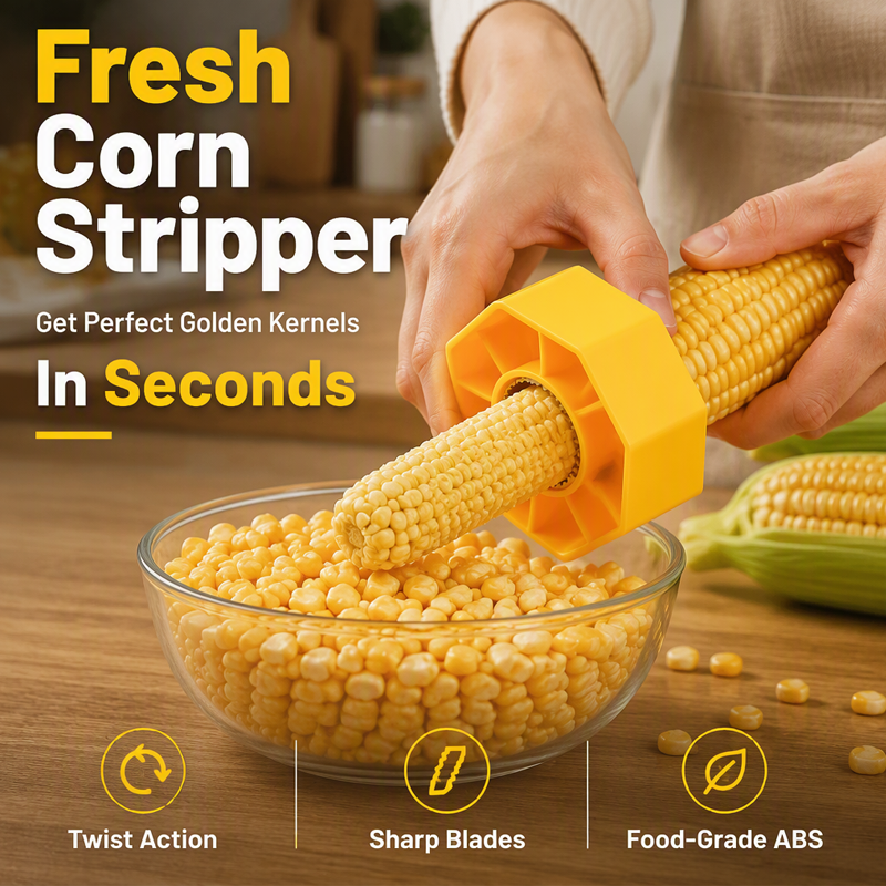 Corn Stripper – Stainless blade, non-slip grip & mess-free. Strips corn in seconds