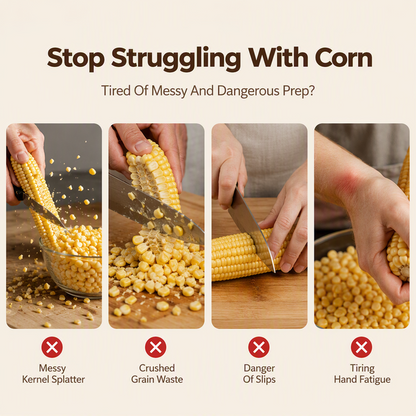 Corn Stripper – Stainless blade, non-slip grip & mess-free. Strips corn in seconds
