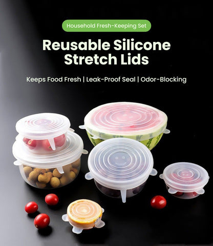 Reusable Silicone Stretch Lids – 6 Piece Set